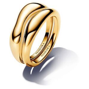 Pandora Organically Shaped Stacking Rings 14k gold plating